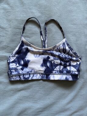 lululemon athletica Navy and White Floral Tie-Dye Sports Bra